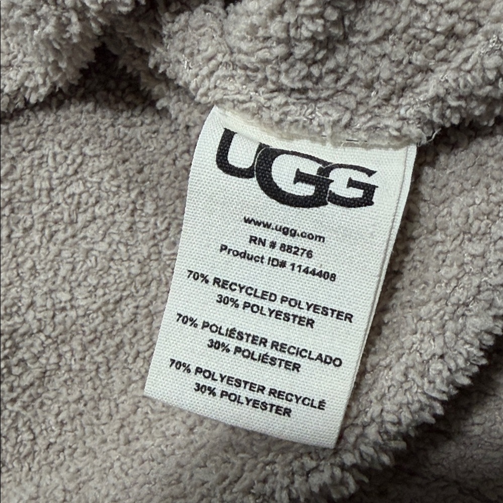 Ugg mowery fleece sweater polo shirt top beige tan granite S - Picture 7 of 8